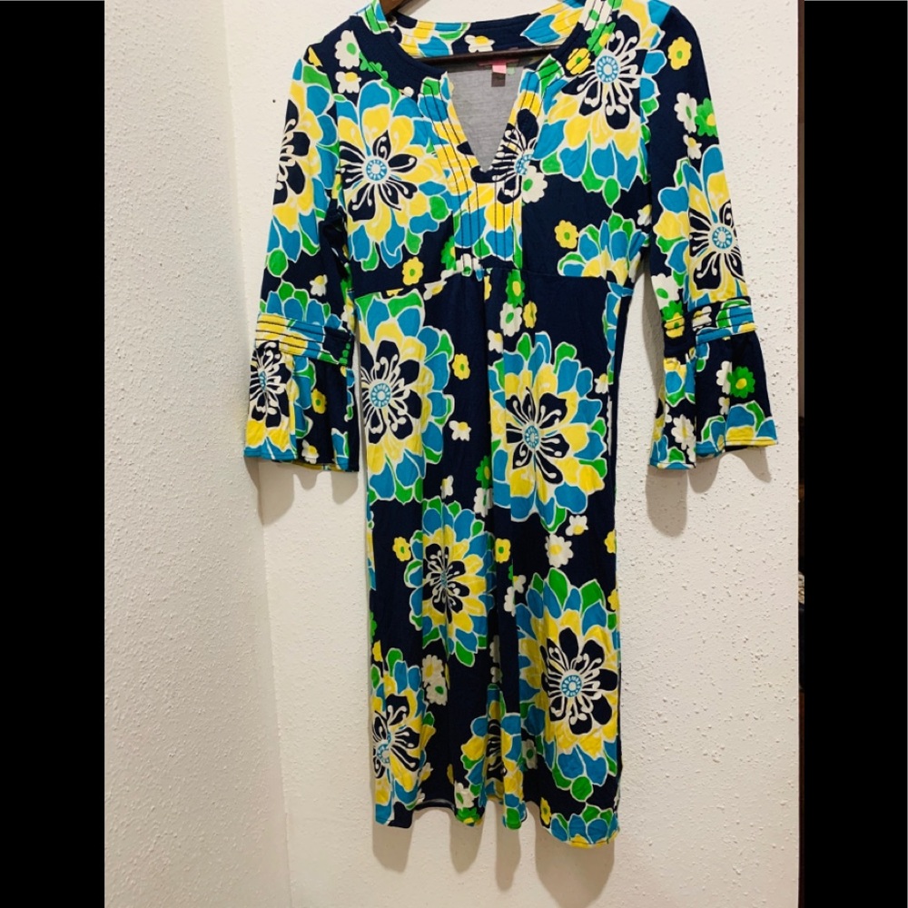 Lilly Pulitzer Navy Silk Blend Knit Tunic Empire